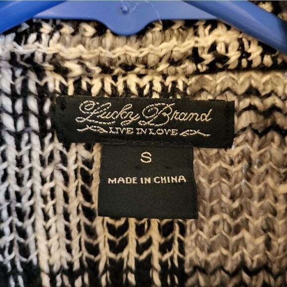 Lucky Brand black/white full zip-up collard jacket - Picture 7 of 9